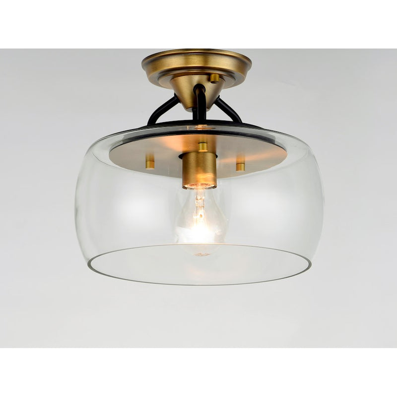 Maxim Lighting Goblet 1 Light Semi-Flush Mount, Bronze/Brass