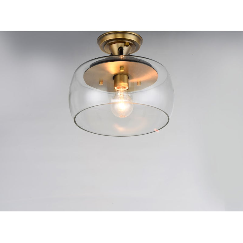 Maxim Lighting Goblet 1 Light Semi-Flush Mount, Bronze/Brass