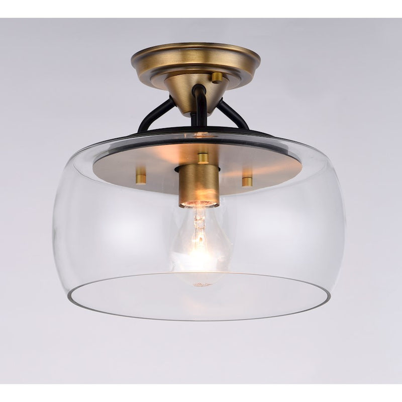 Maxim Lighting Goblet 1 Light Semi-Flush Mount, Bronze/Brass