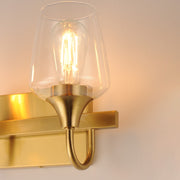 Maxim Goblet 14in 2-Light Vanity Light | Modern Natural Aged Brass and Clear Glass | Bathroom Vanity & Powder Room | 14 x 8.75 in | Model 26132CLNAB