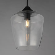 Maxim Lighting Goblet 12in 1-Light Pendant | Modern Black and Clear Glass | Kitchen Island & Dining Room | 12 x 15 in | Model 26137CLBK