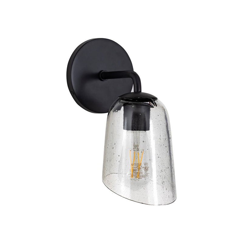 Maxim Lighting Keppe 1Lt 7" Wall Sconce, Dark Bronze/Stone Seeded