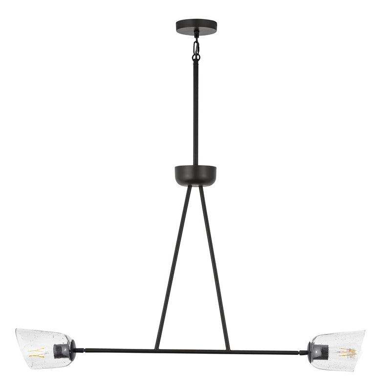 Maxim Lighting Keppe 2Lt Linear Pendant, Dark Bronze/Stone Seeded