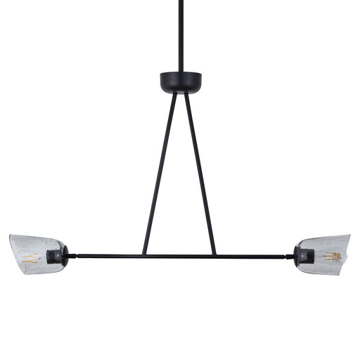 Maxim Lighting Keppe 2Lt Linear Pendant, Dark Bronze/Stone Seeded