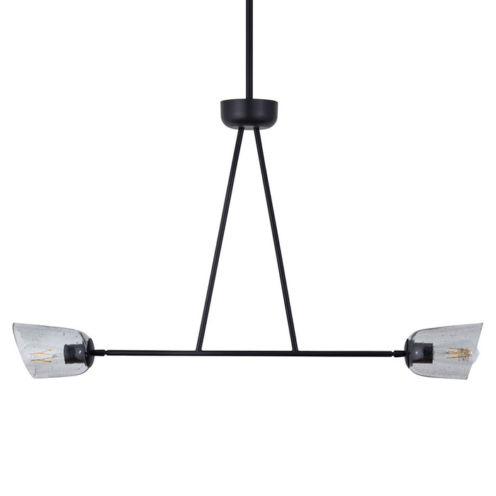 Maxim Lighting Keppe 2Lt Linear Pendant, Dark Bronze/Stone Seeded