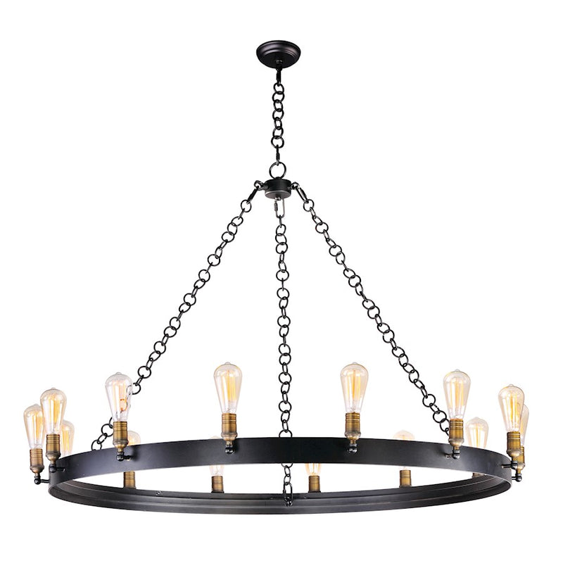 Maxim Lighting 33.5' x 50' Noble 14 Lt Chandelier, Black/Brass
