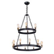 Maxim Lighting Noble 16Lt Chandelier w/Bulbs, Black/Brass - 26277BKNAB-BUI