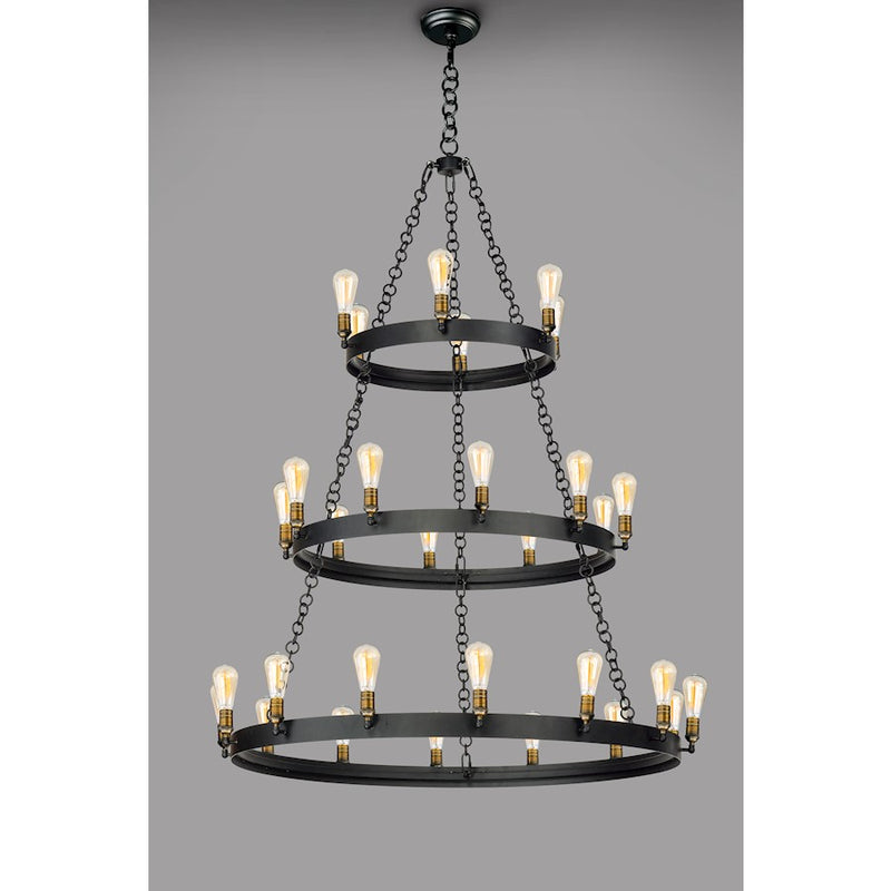 Maxim Lighting Noble 30 Light Chandelier, Black/Brass