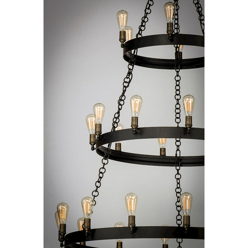 Maxim Lighting Noble 30 Light Chandelier, Black/Brass