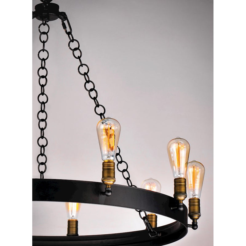 Maxim Lighting Noble 30 Light Chandelier, Black/Brass