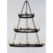 Maxim Lighting Noble 30 Light Chandelier, Black/Brass
