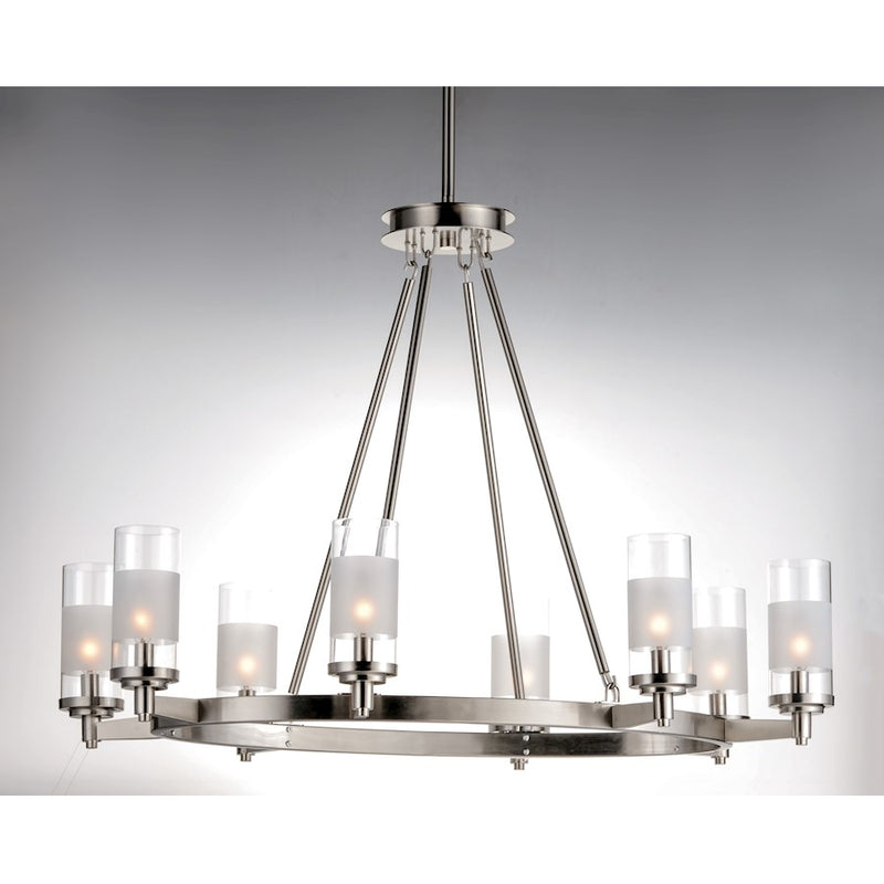 Maxim Lighting Crescendo 9 Light Chandelier, Satin Nickel