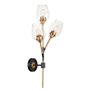 Maxim Lighting Savvy 3-Light Wall Sconce, Antique Brass/Black