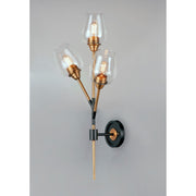 Maxim Lighting Savvy 3-Light Wall Sconce, Antique Brass/Black