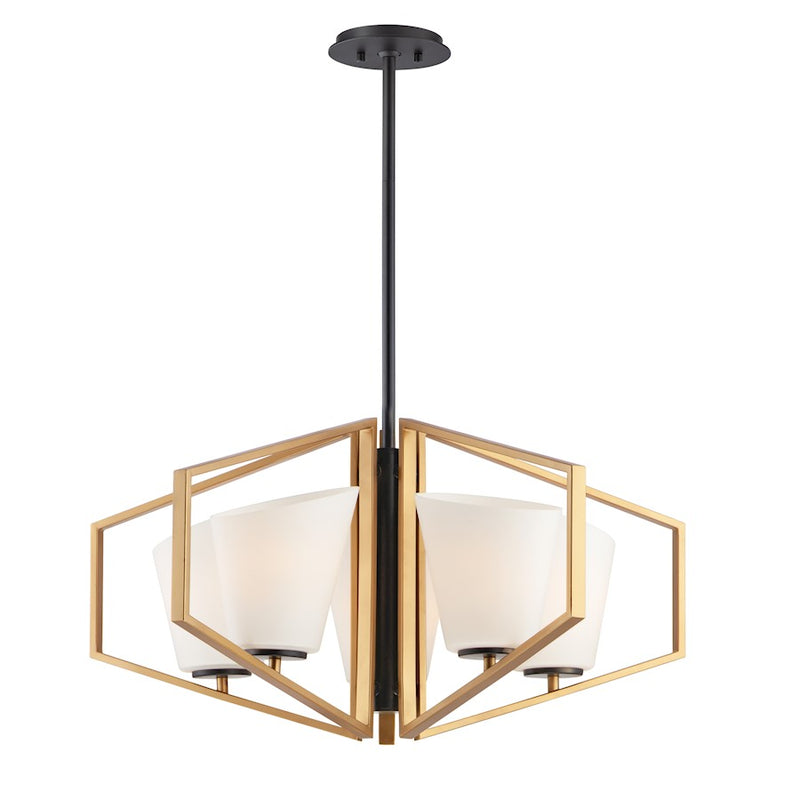 Maxim Lighting Oblique 5-Light Chandelier, Gold/Black