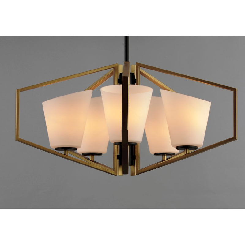 Maxim Lighting Oblique 5-Light Chandelier, Gold/Black