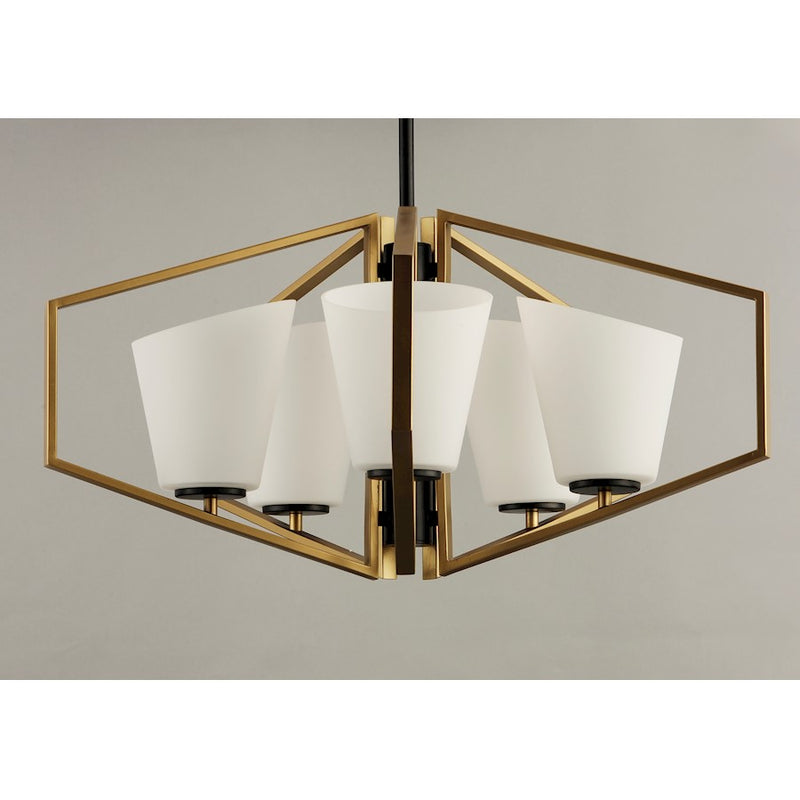 Maxim Lighting Oblique 5-Light Chandelier, Gold/Black