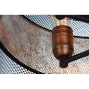 Maxim Lighting Boundry 3-Light Flush Mount, Black/Barn Wood/Brass