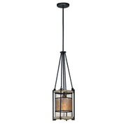Maxim Lighting Boundry 1-Light Pendant, Black/Barn Wood/Brass