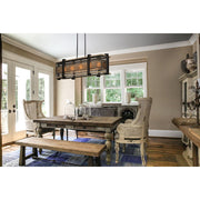 Maxim Lighting Boundry 5-LT Linear Pendant, Black/Barn Wood/Brass