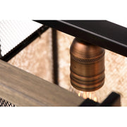 Maxim Lighting Boundry 5-LT Linear Pendant, Black/Barn Wood/Brass