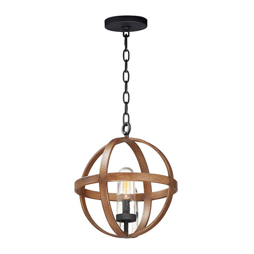 Maxim Lighting Compass Outdoor 1 Light Pendant, Pecan/Black/Seedy - 27582CDAPBK
