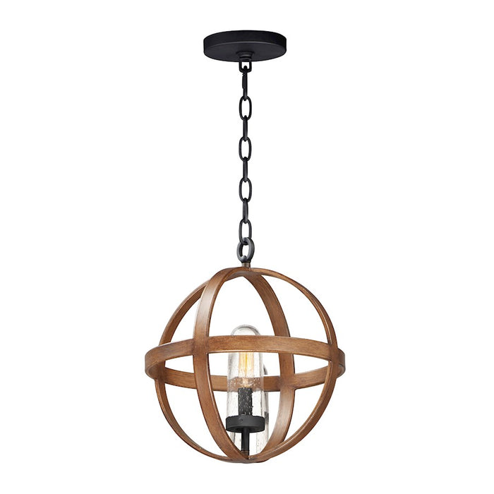 Maxim Lighting Compass Outdoor 1 Light Pendant, Pecan/Black/Seedy - 27582CDAPBK