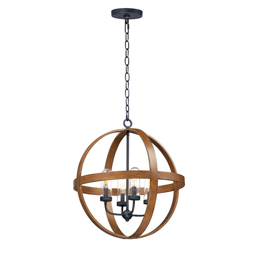 Maxim Lighting Compass Outdoor 4 Light Pendant, Pecan/Black/Seedy - 27584CDAPBK