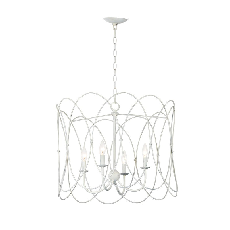 Maxim Lighting Trellis Chandelier, Weathered White