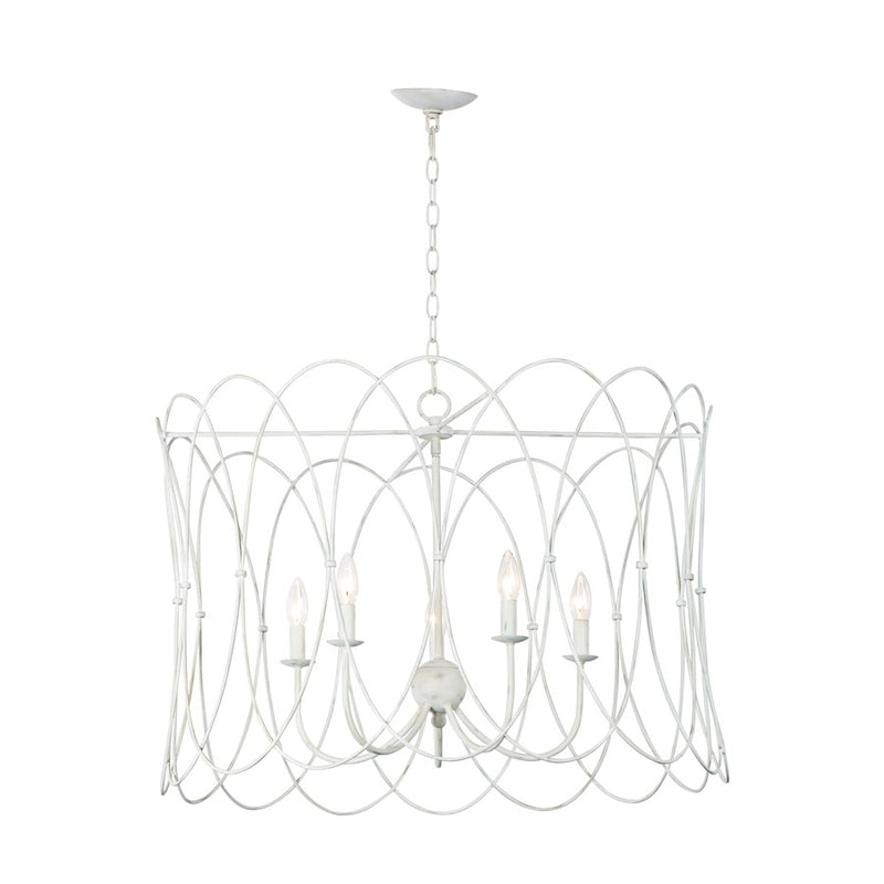 Maxim Lighting Trellis Chandelier, Weathered White