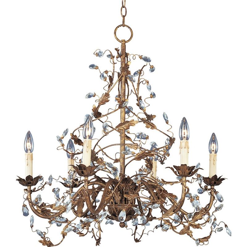 Maxim Lighting Elegante 6-Light Chandelier Etruscan Gold