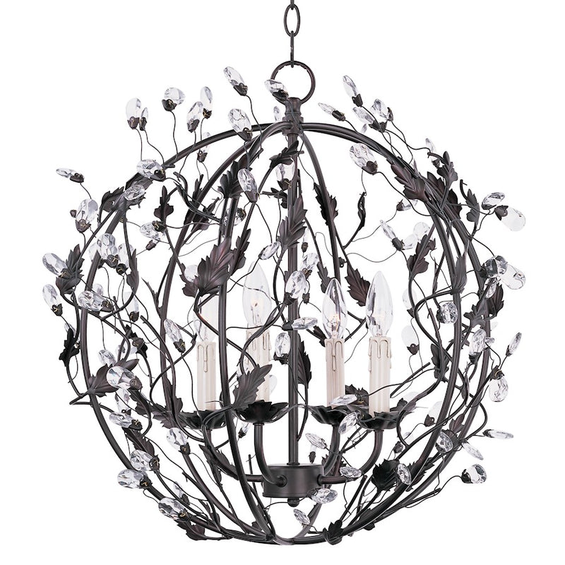 Maxim Elegante 4-Light Ball Pendant, Oil Rubbed Bronze