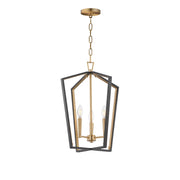 Maxim Lighting Melrose 3Lt 20.5" Entry Foyer Pendant, Black/Brass - 28613BKNAB