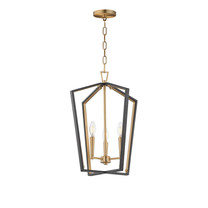 Maxim Lighting Melrose 3Lt 20.5" Entry Foyer Pendant, Black/Brass