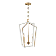 Maxim Lighting Melrose 3Lt 20.5" Entry Foyer Pendant, White/Brass - 28613WTNAB