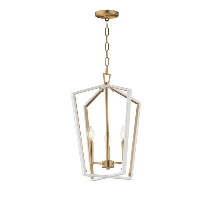 Maxim Lighting Melrose 3Lt 20.5" Entry Foyer Pendant, White/Brass - 28613WTNAB