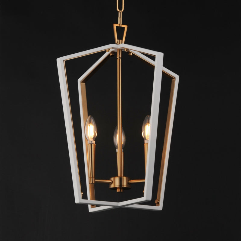Maxim Lighting Melrose 3Lt 20.5" Entry Foyer Pendant, White/Brass
