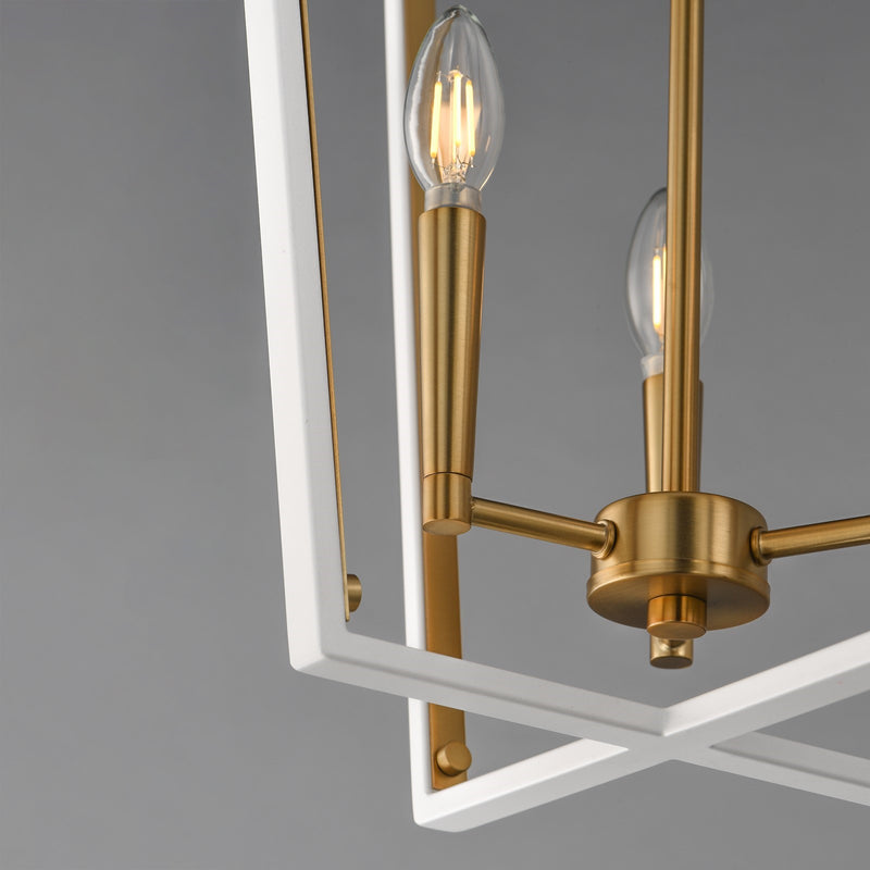 Maxim Lighting Melrose 3Lt 20.5" Entry Foyer Pendant, White/Brass