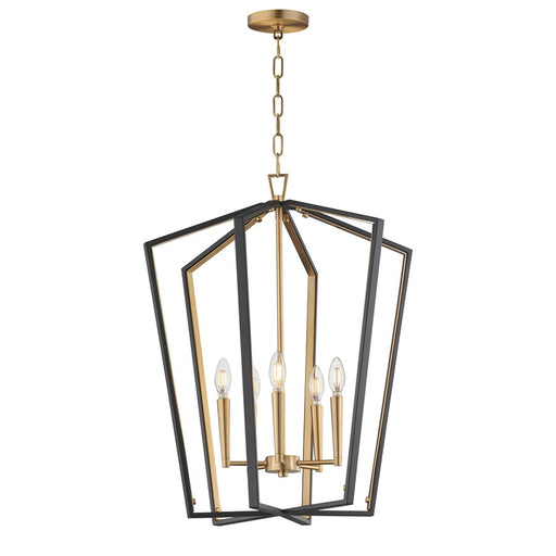 Maxim Lighting Melrose 5Lt 27.5" Entry Foyer Pendant, Black/Brass - 28615BKNAB