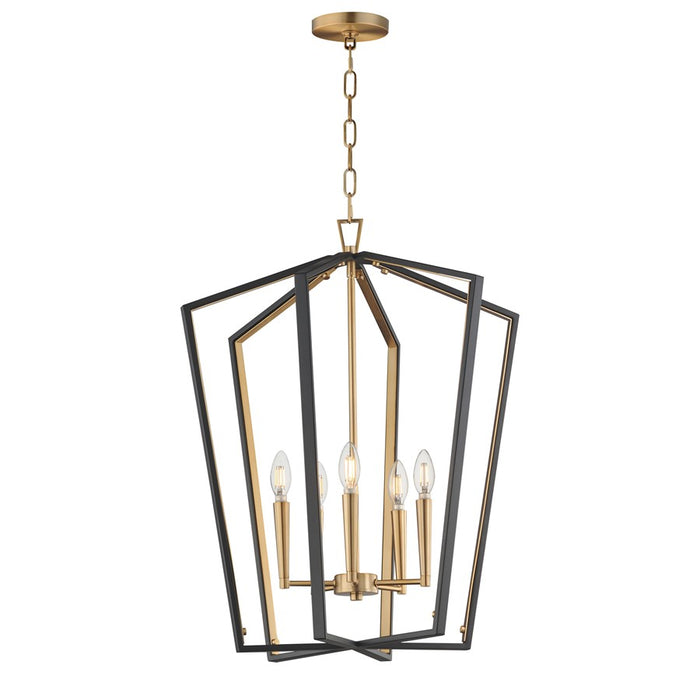 Maxim Lighting Melrose 5Lt 27.5" Entry Foyer Pendant, Black/Brass - 28615BKNAB