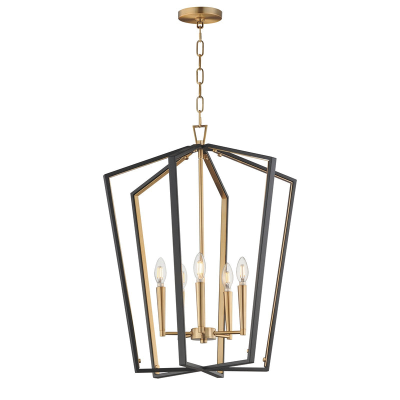 Maxim Lighting Melrose 5Lt 27.5" Entry Foyer Pendant, Black/Brass