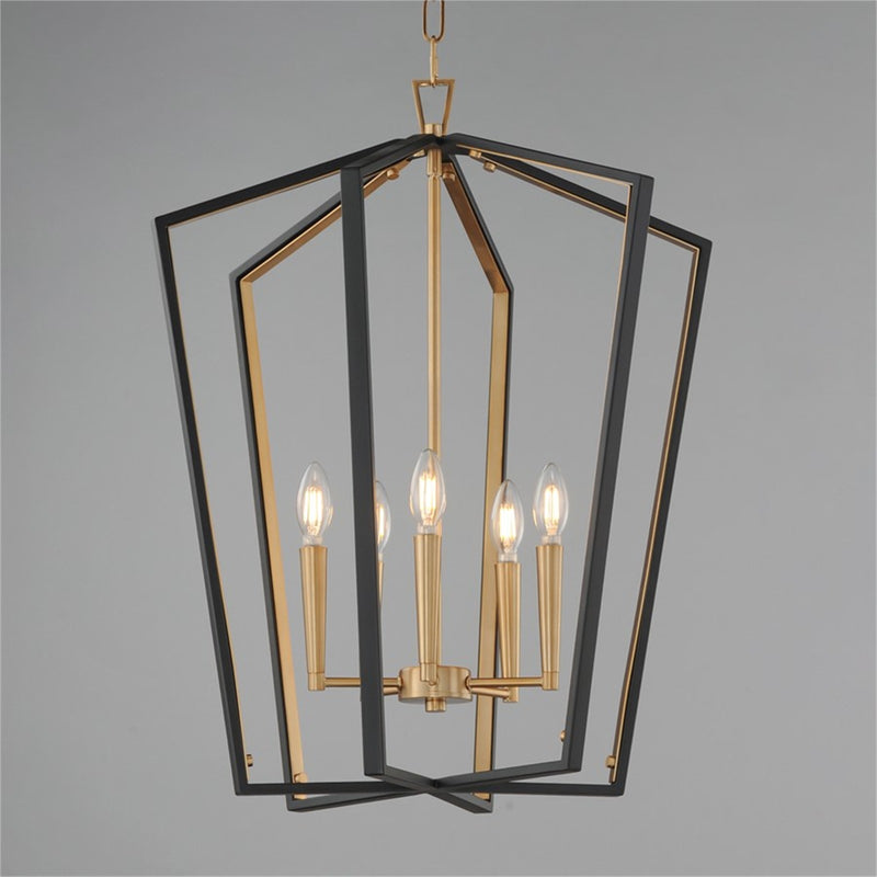 Maxim Lighting Melrose 5Lt 27.5" Entry Foyer Pendant, Black/Brass