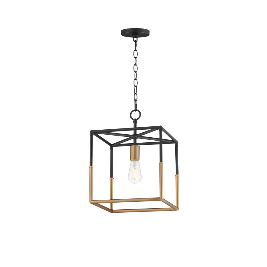Maxim Lighting SoHo 1Lt 16.75" Entry Foyer Pendant, Black/Brs - 28621BKWBR