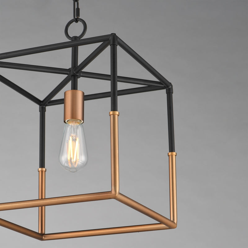 Maxim Lighting SoHo 1Lt 16.75" Entry Foyer Pendant, Black/Brs
