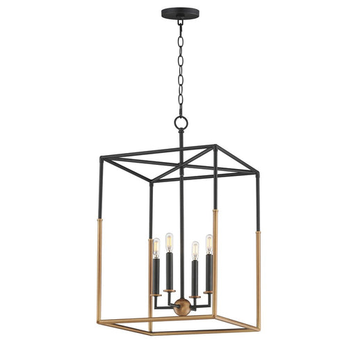 Maxim Lighting SoHo 4Lt 28.25" Entry Foyer Pendant, Black/Brs - 28625BKWBR