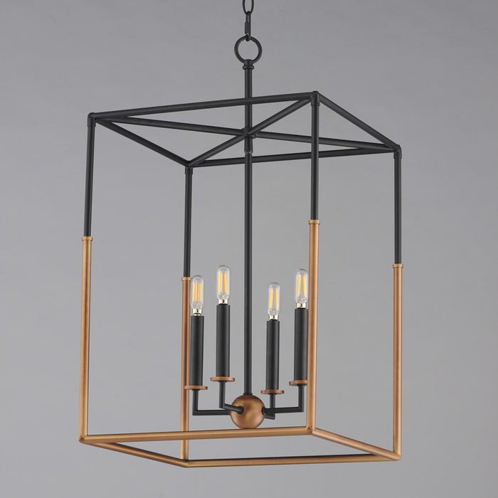 Maxim Lighting SoHo 4Lt 28.25" Entry Foyer Pendant, Black/Brs