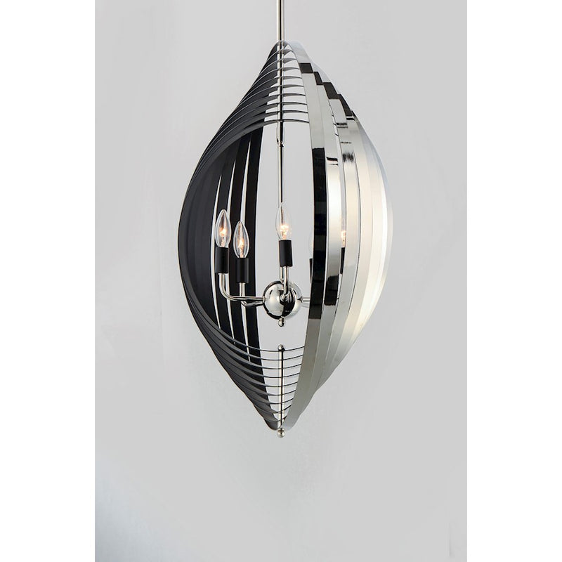 Maxim Lighting Radial 5-Light Chandelier, Polished Nickel/Black