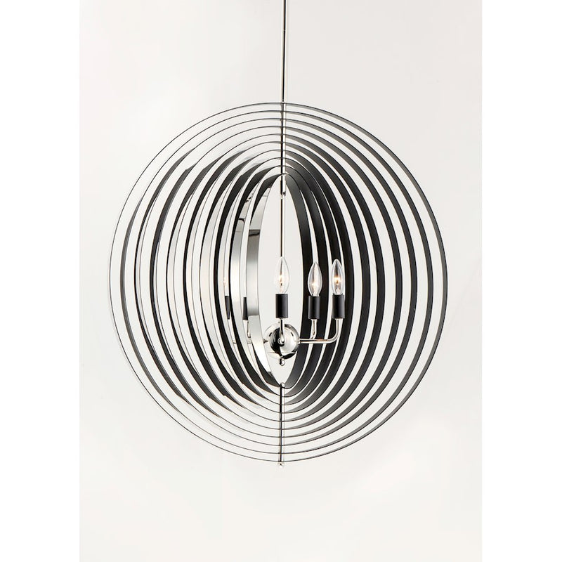 Maxim Lighting Radial 5-Light Chandelier, Polished Nickel/Black