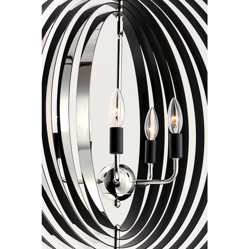 Maxim Lighting Radial 5-Light Chandelier, Polished Nickel/Black