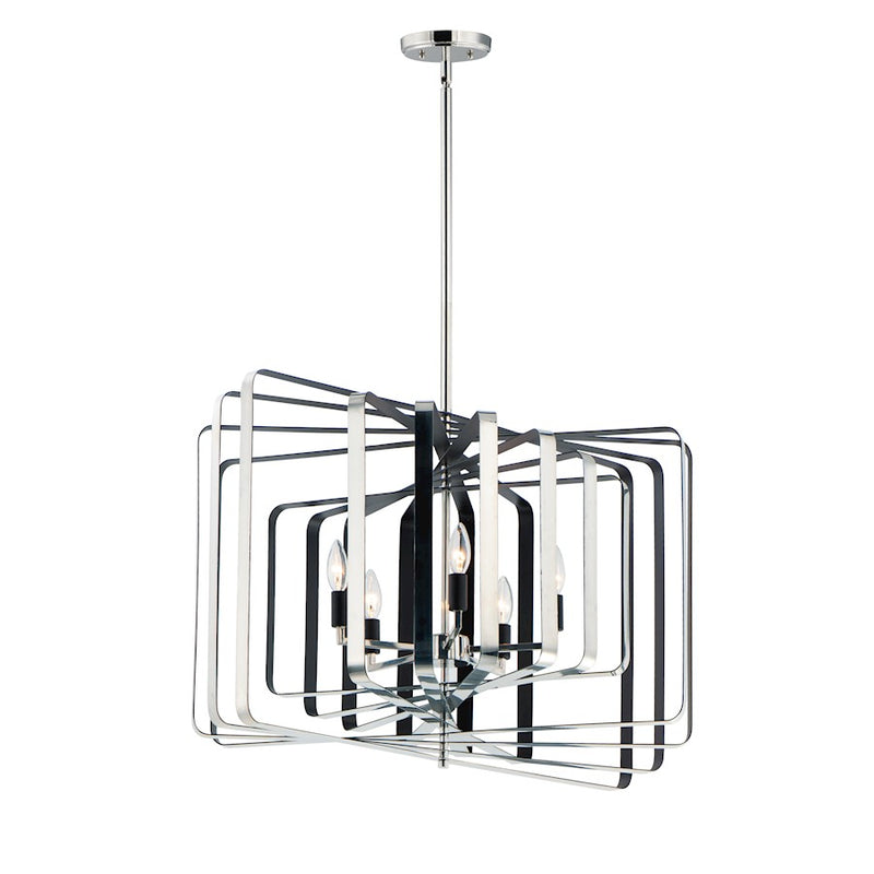 Maxim Lighting Radial 5-Light Chandelier, Polished Nickel/Black